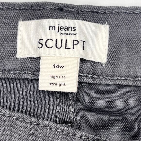 M Jeans Pants 14W Gray Neutral Tone Denim Casual Everyday Modern High Rise Jeans - Picture 7 of 13